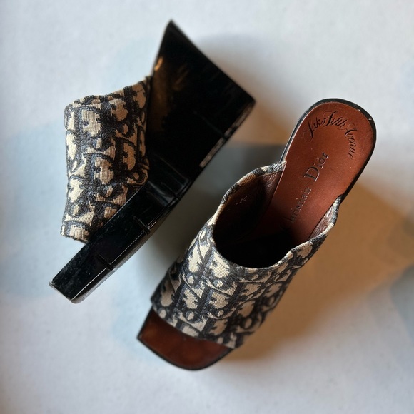 Vintage Christian Dior Trotter Diorissimo Wedges Sandals - Picture 3 of 7